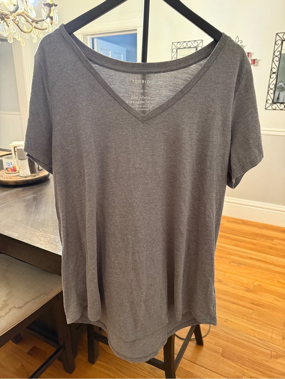 🌿 Daily Comfort! Torrid Classic Fit Heathered Grey V-Neck Tee ☁️